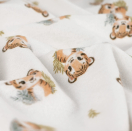 Flanel digitaal tijger ecru