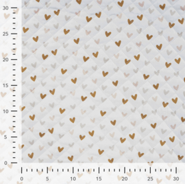 Cotton Poplin Digital Quilt Ecru ( Hearts )