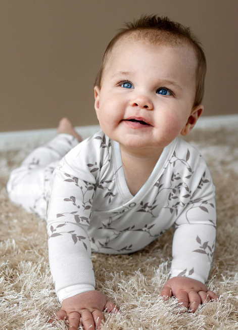 Tricot print bedrukt Takjes Gebroken wit