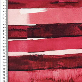 French Terry Digital Printed Paint Stripes - Bordeaux