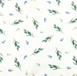 Snoozy fabrics Tricot digital printed Blaadjes