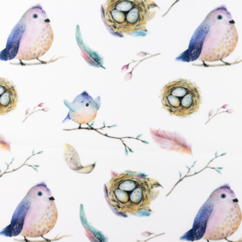 Snoozy fabrics Poplin digital Betty birds