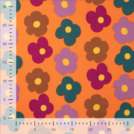 French Terry Brushed Print Big Flowers