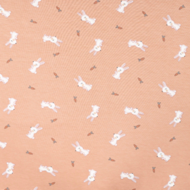 Qjutie Bamboe tricot print Rabbits