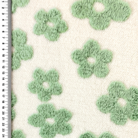 Teddy bloem - Off white/Oud groen