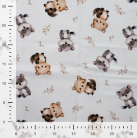 Flanel digitaal squirrel ecru