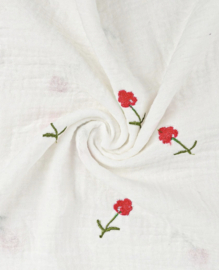 Hydrofiel Stof  Embroidery Flower