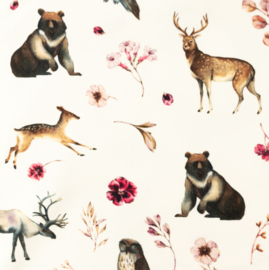 Snoozy fabrics Tricot Pink Animals