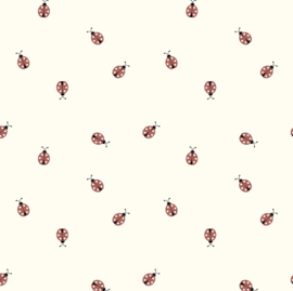 Tricot print Lieveheersbeestjes gebroken wit