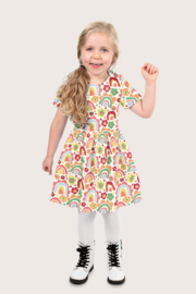 Katoen Poplin bedrukt Regenboog Gebroken wit