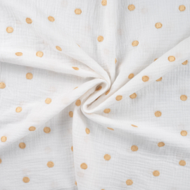 Hydrofiel embroidery Dots gold
