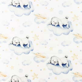 Snoozy fabrics Poplin digital Sleepy rabbit