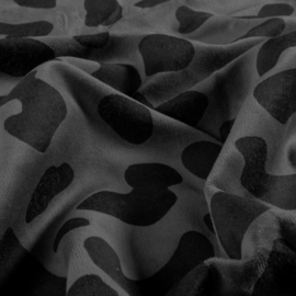 Nicky velours panter donkergrijs