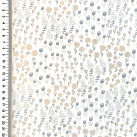 Poplin digitale print Soft Flowers - Design F