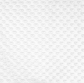 Minky fleece heart ecru