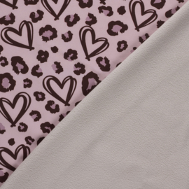 Softshell stof digitaal bedrukt panter hartjes
