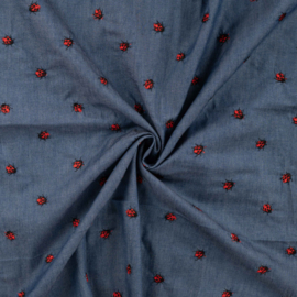 Katoen embroidery Lieveheersbeestjes