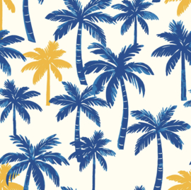 Hydrofiel stof bedrukt Palmtree Gebroken wit