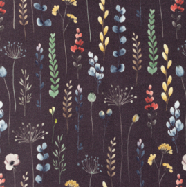 Snoozy fabrics Tricot Wild flowers Pebble Design D