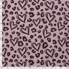 Softshell stof digitaal bedrukt panter hartjes