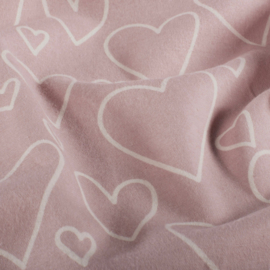 Flanel bedrukt harten nude