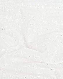 Katoen embroidery flower wit