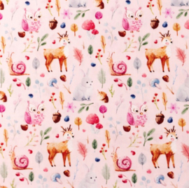Snoozy fabrics Poplin Hert & vriendjes