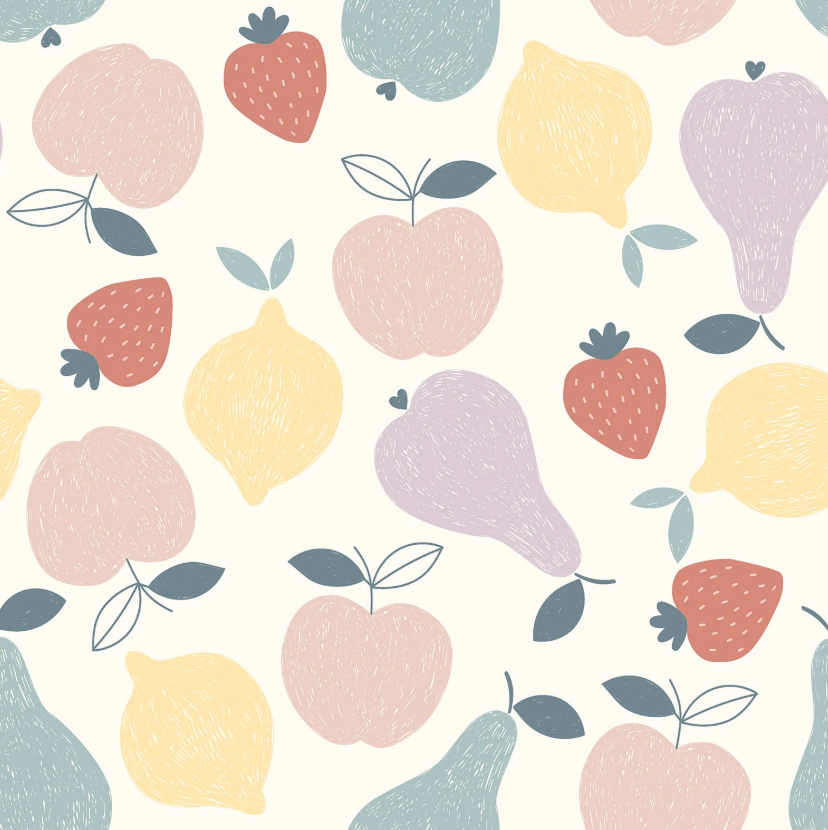 French Terry stof bedrukt Fruit & vruchten