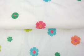 Stenzo Katoen embroidery bloemetjes