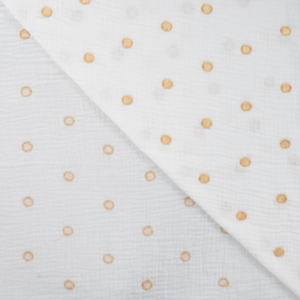 Hydrofiel embroidery Dots gold