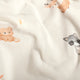 Tricot print bedrukt Dieren gebroken wit