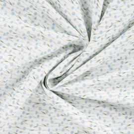 Qjutie Katoen flowers baby blue flowers