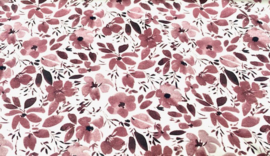 Tricot print Bloemen mauve