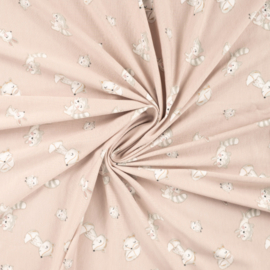 Qjutie bamboe tricot print Woodland animals