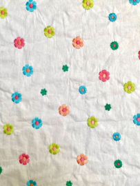 Stenzo Katoen embroidery bloemetjes