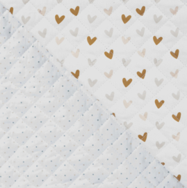 Cotton Poplin Digital Quilt Ecru ( Hearts )