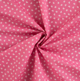 Qjutie Katoen Poplin  Pinky flower