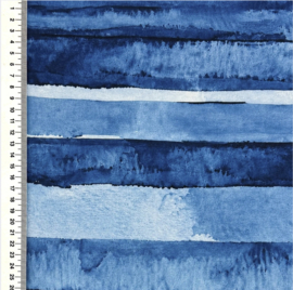 French Terry Digital Printed Paint Stripes - Jeans