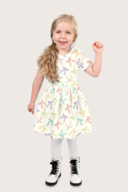 Katoen Poplin bedrukt Strikjes Gebroken wit