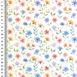 Poplin digitale print Bright Flowers - Design E