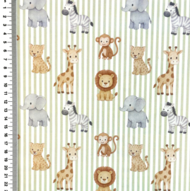 Poplin digitale print Pastel Stripes & Stripes - Design A