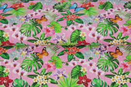 Stenzo poplin Tropical flowers