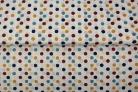 Katoen Poplin stof bedrukt allover print dots