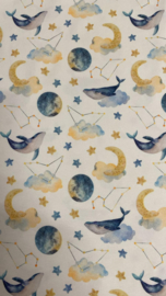 Tricot print bedrukt Sun Moon Whale