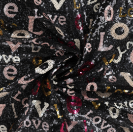 Sequins Love zwart