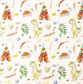 Snoozy fabrics Premium tricot Rex & turtle