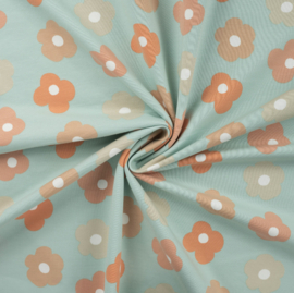 French Terry Brushed Print Pastel flowers