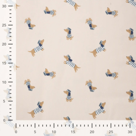 Qjutie Katoen tricot nautisch teckel