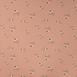 Qjutie bedrukte tricot wafel Daisy salmon