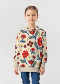 French Terry digitaal bedrukt Bloemen Beige